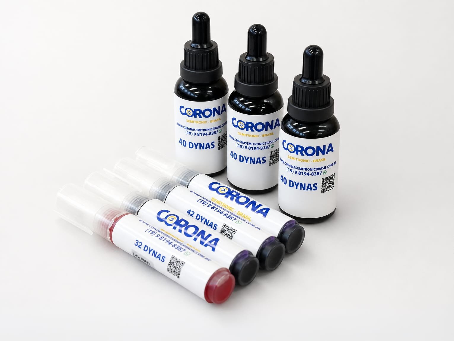 Canetas e soluções dyne Corona Brasil para teste de tensão superficial