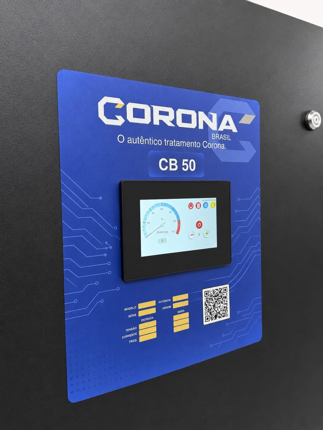 Painel do conversor CB Digital com interface touchscreen